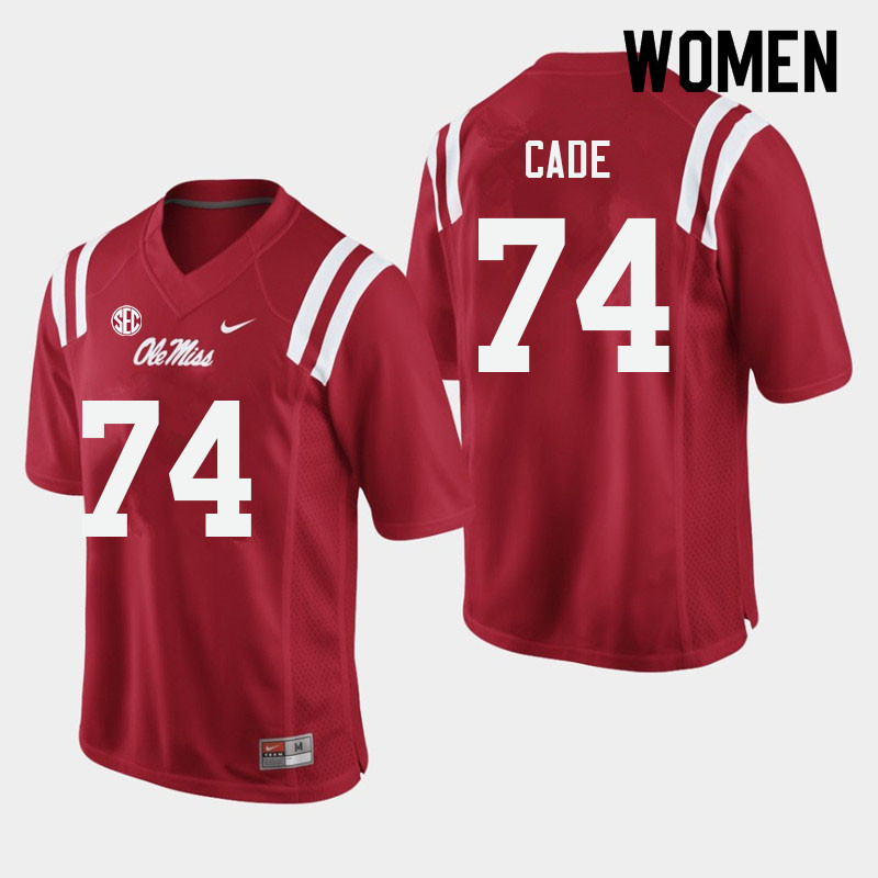 Erick Cade Ole Miss Rebels NCAA Women's Red #74 Stitched Limited College Football Jersey GJJ4658UQ